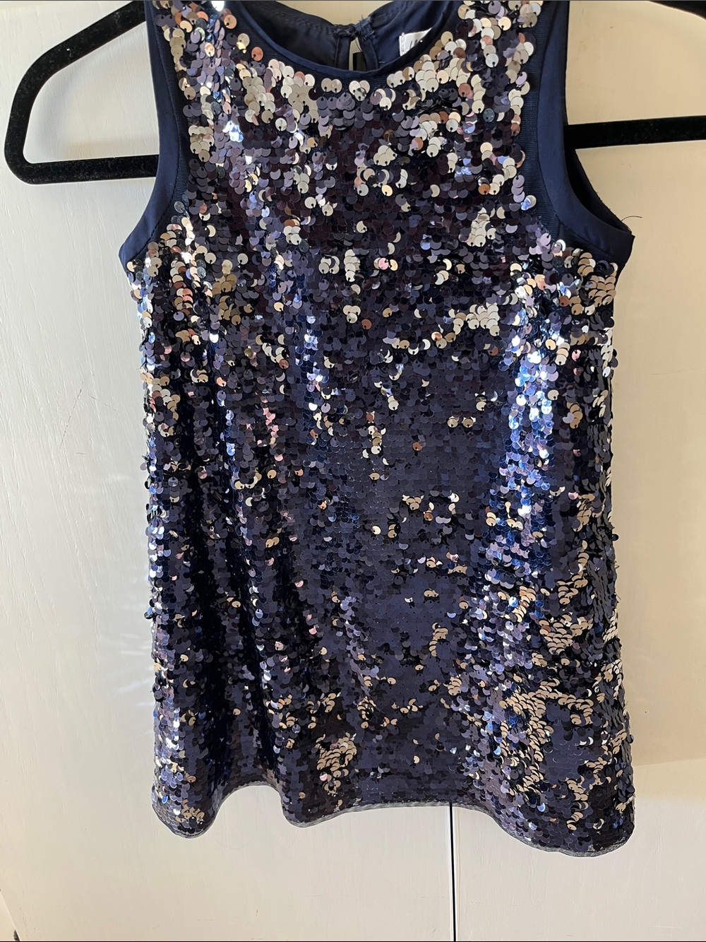 H&M Navy and Silver Sequin Girls' Sleeveless Dress